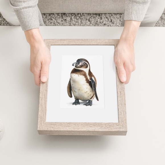 Watercolor Humboldt Penguin Wall Art Print, Unframed - Charming Coastal Elegance - Picture 6 of 7